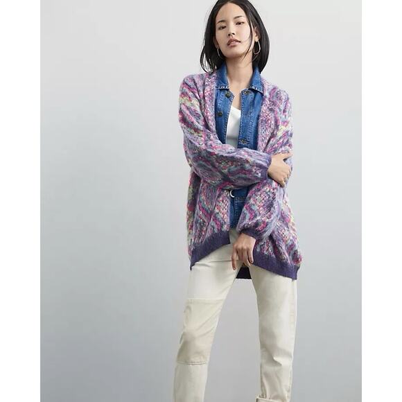 Maeve For Anthropologie Peggy Python Cardigan Size L - Picture 1 of 11